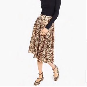 Leopard Print JCREW Pleated Midi